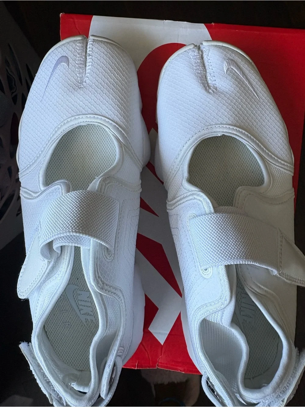 Nike Kids White Split-Toe Slip-On Sneakers